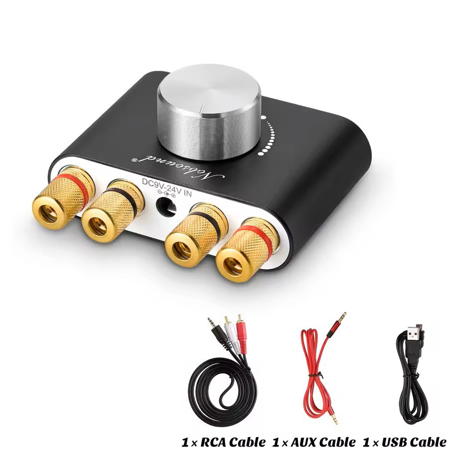 Аудіопідсилювач TPA3116D2 2x50Вт Bluetooth 4.0 + EDR, USB звукова карта, AUX, фото 1