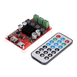Аудіопідсилювач TPA3116 (TPA3116D2) 2x50Вт Bluetooth 4.0, USB/MicroSD, пульт, D клас