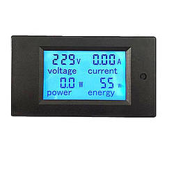 PZEM-021 20А, 80...260В, Вольтметр, Амперметр, Ватметр, Лічильник енергії