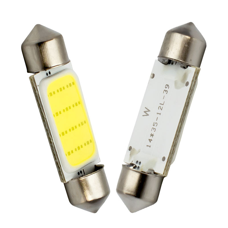 LED COB C5W, C10W, 39 мм, Лампа в автомобіль, Біла, фото 1