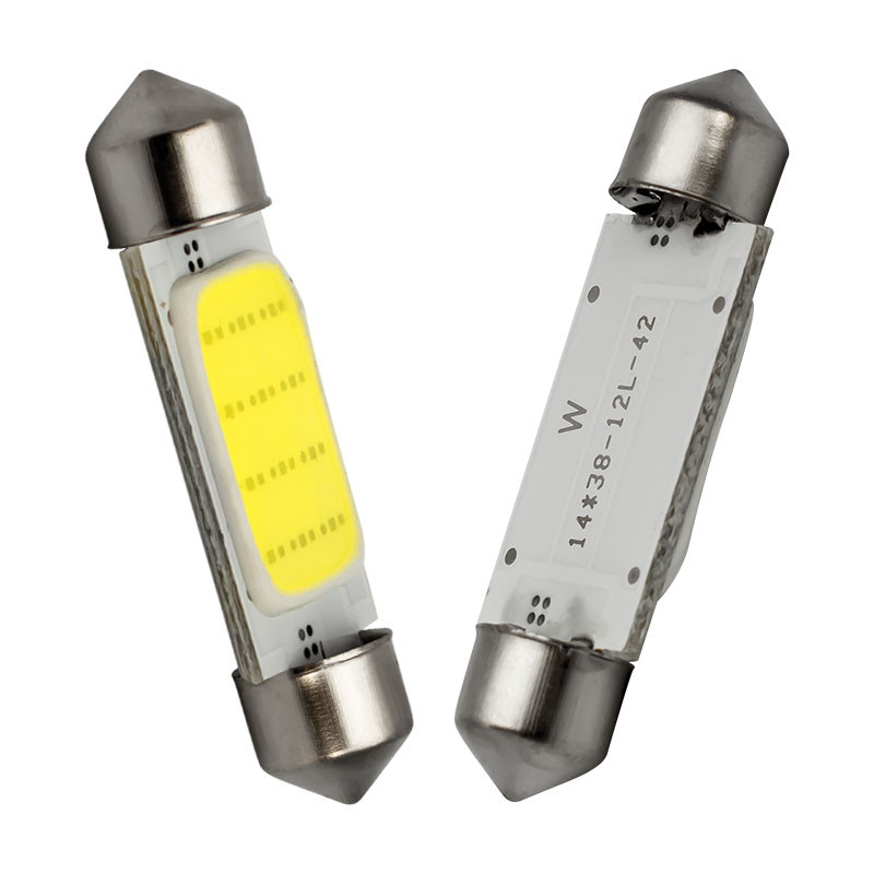 LED COB C5W, C10W, 41 мм, Лампа в автомобіль, Біла, фото 1